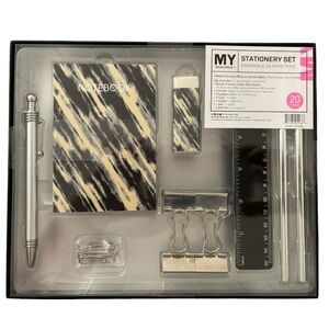MYTAGALONGS stationery set work office school gift 20 piece kit marbled style